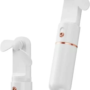Bærbar Mini Vifte - USB Oppladbar & Batteridrevet med 3 Hastighetsinnstillinger - Sammenleggbar Personlig Vifte for Reise & Daglig Bruk - Hvit Whit...