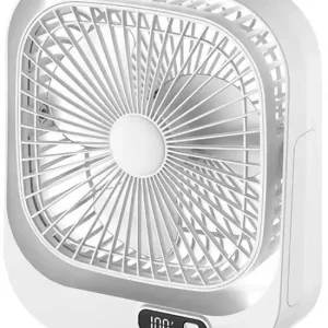Vifte - Vifte - Bordvifte - USB oppladbar - Stillegående og lett - Med LED - digitalt display - 360° justerbar - 3 hastigheter - Svart sirkulasjons...