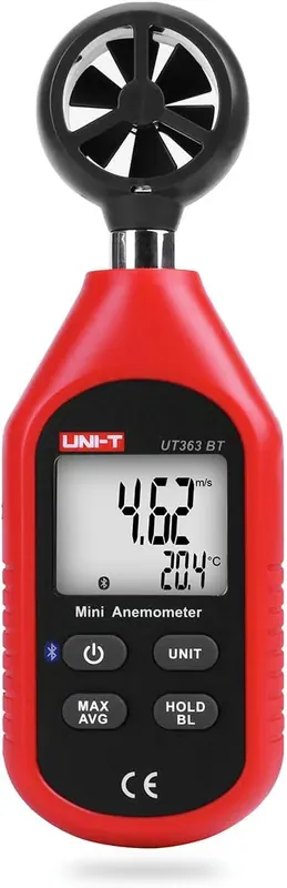 Bluetooth Anemometer, Bærbar Mini Digital Anemometer med Thermo