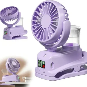Mini bærbar USB-klipsventilator (lilla)