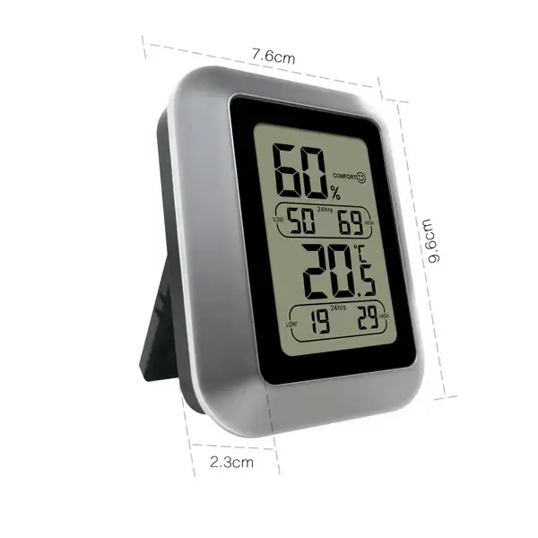 Digitalt termometer hygrometer, trådløst innendørs og utendørs termometer med 3 fjernsensorer, bakgrunnsbelyst, komfortikon