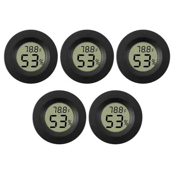 5-pakning Hygrometer Termometer Digital LCD-skjerm Fuktighetsmåler for Luftfuktere Avfukter