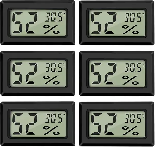 6 stk Mini Digital LCD Termometer Hygrometer Temperatur Fuktighet -50~70℃ 10%~99% RH Bærbar Termometer Thermo Hygrometer Indikator for Kontorsett