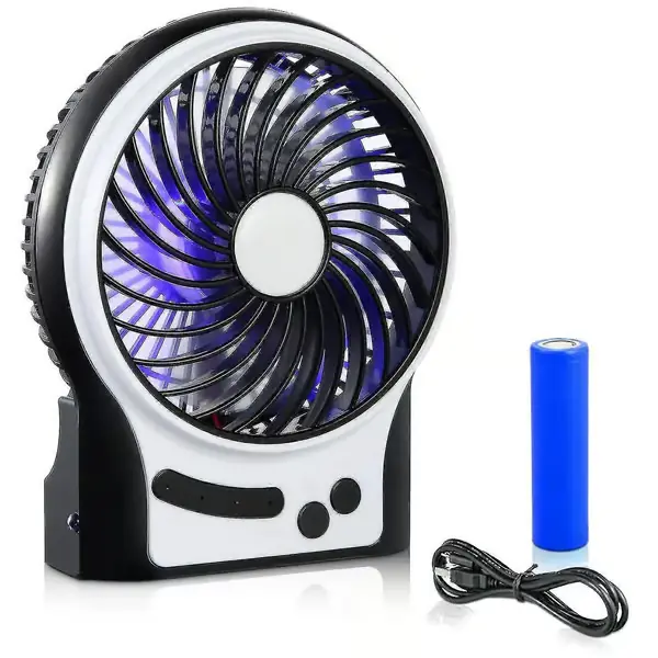 Usb Mini Skrivebordsvifte med Oppladbart Batteri, 3 Justerbare Hastigheter