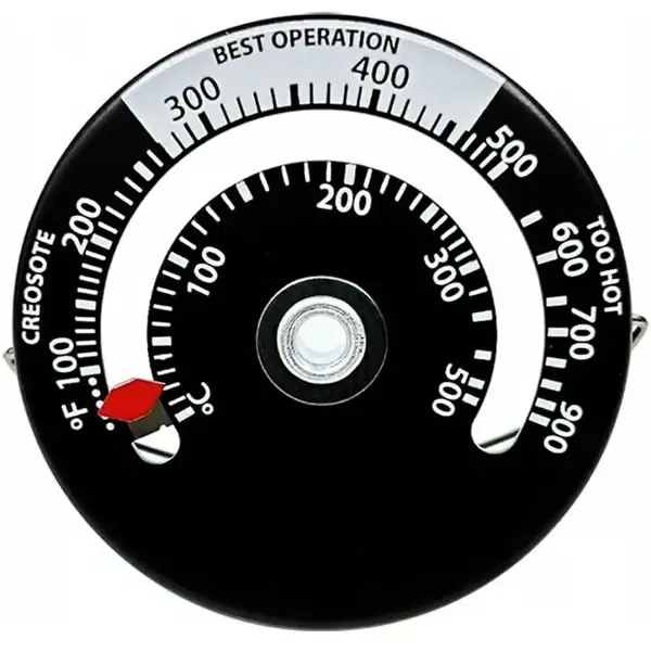 Magnetisk ovnstermometer for komfyrtopp og skorsteinsrør forbrenningstemperatur effektivitet og drivstofforbruk optimalisering(1 stk)