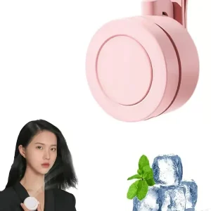 Clip-on vifte - Mini clip-on vifte - Bladløs - Tre hastighetsinnstillinger - Skjorteklips vifte - Midje clip mini syklon vifte (rosa)