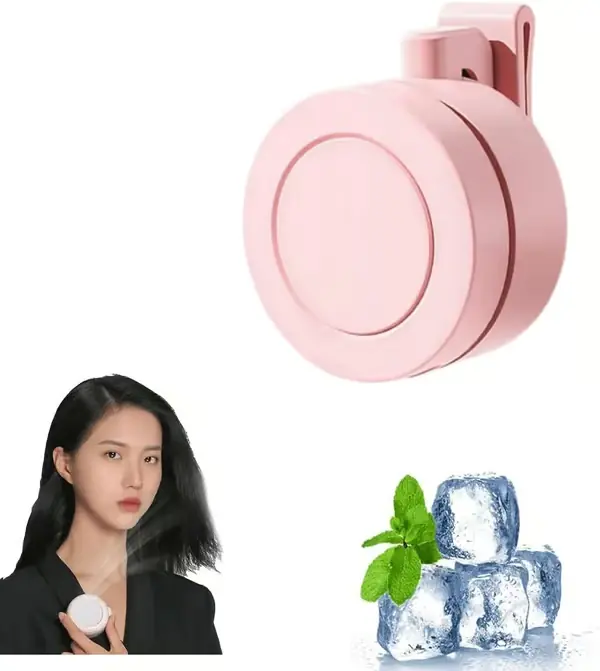 Clip-on vifte - Mini clip-on vifte - Bladløs - Tre hastighetsinnstillinger - Skjorteklips vifte - Midje clip mini syklon vifte (rosa)