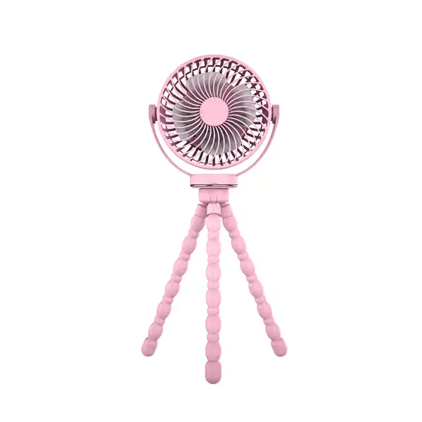 DQ-Ny Mini Vifte Håndholdt Personlig USB-Lading Bærbare Vifter Fleksibel Tripod Vifte Baby Vogn Bord Box (color) Pink
