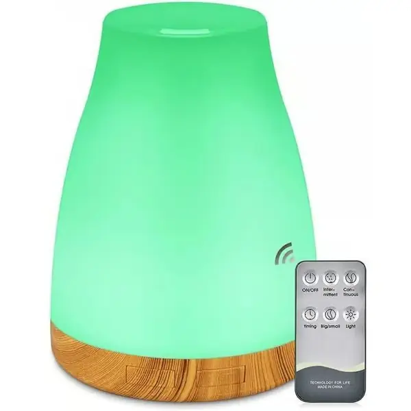300 ml eterisk oljediffuser, aromadiffuser, ultralyd aroma luftfukter, 7-farget LED nattlys