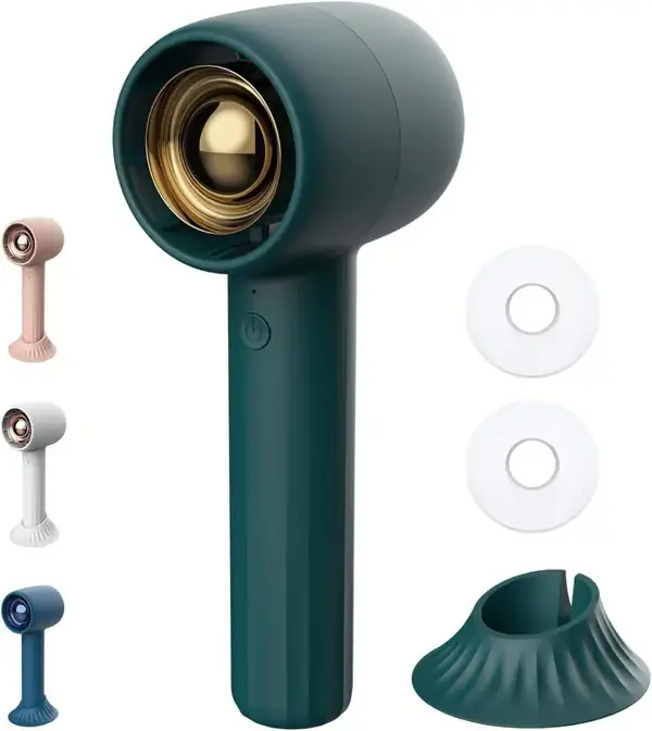 Håndholdt vifte med aromaterapi, bærbar vifte med oppladbart USB-batteri, 3 hastighetsinnstillinger, perfekt for reiser, sminke Mörkgrön