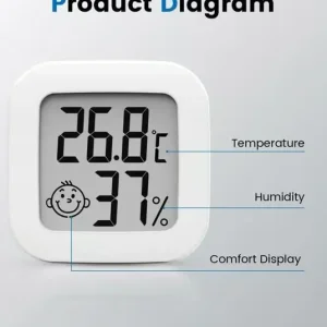 Mini digitalt innendørs termometer-hygrometer med høy presisjon - Termo-hygrometer med komfortnivåindikator