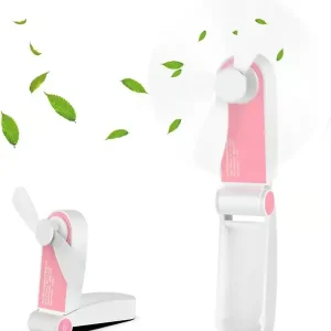 Myk Blad Liten Vifte, Bærbar Oppladbar Sammenleggbar Lommevifte med Justerbare 2 Hastigheter USB-Kabel