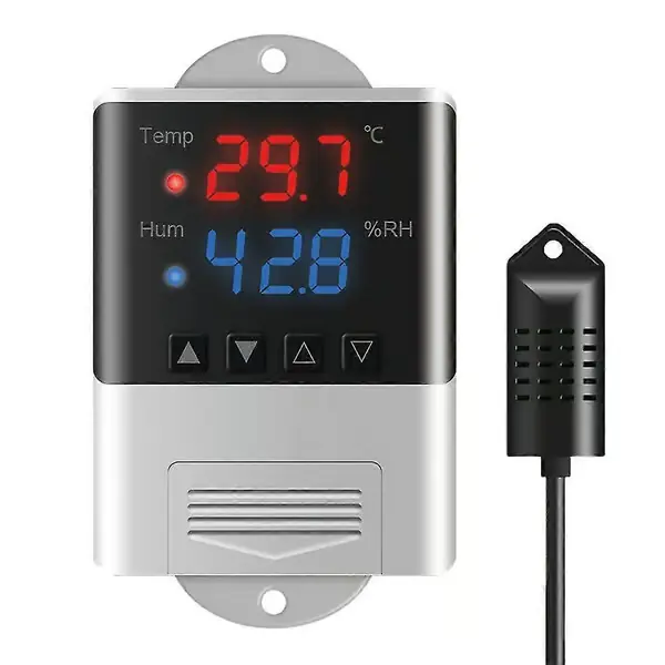 Temperatur- og fuktighetsregulator Termoregulator Termostat Fuktighetsmåler AC 110V