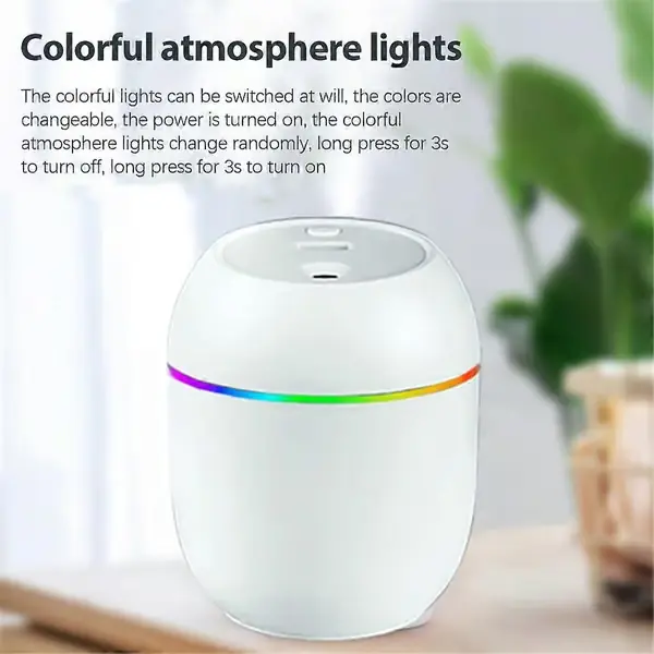 LED Eterisk Olje Diffuser Aroma Luftfukter Ultralyd Aromaterapi Luftrenser White