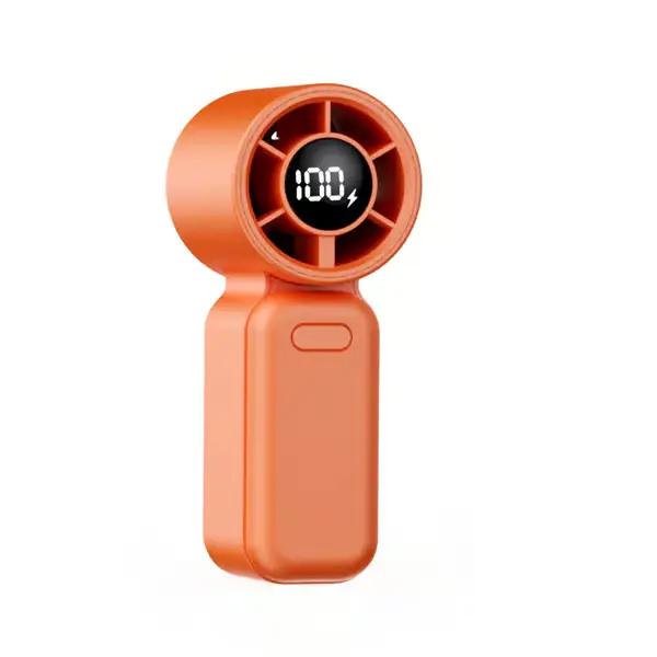 Bærbar Mini Håndvifte, USB Oppladbar Turbovifte, 100 Hastigheter, 12T Batterilevetid for Reise Orange