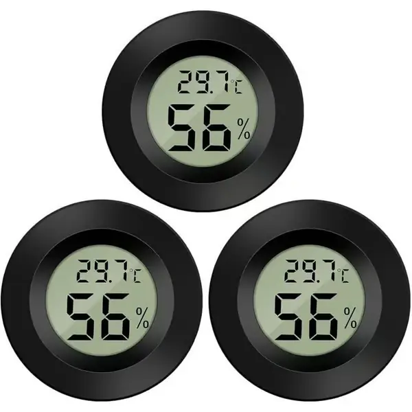 3-pakning digital LCD-hygrometer termometer for overvåking av fuktighet i drivhus, kjellere og babyrom