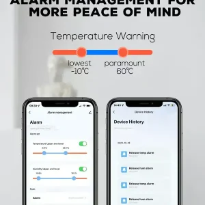 WiFi Termometer Hygrometer 4-pakning Smart Temperatur- og Fuktighetsmåler med App-varsler for Hjem, Drivhus, Barnehage Hvit