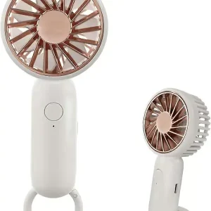 Mini Håndholdt Vifte, Kraftig Bordvifte med Spenne, Søtt Design 3 Hastigheter Personlig Liten Bærbar, Lett Makeup Oppladbar White