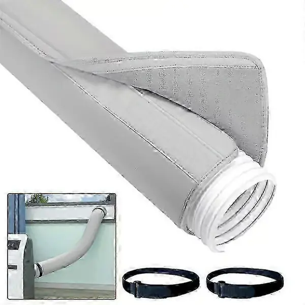 150*53cm Luftkondisjoneringsslangebeskytter, 5 "&5.9 " Bærbar Isolert Luftkondisjoneringsslangedeksel EVA Beskyttelseshylse for Universell Mobil AC...