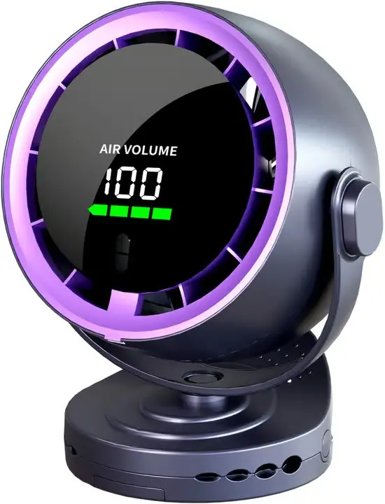 Vifter – Minivifte – Kraftig bordvifte med turbuluftstrøm – 100 hastigheter – Oppladbar USB-vifte med LED-skjerm – 10 timers batterilevetid – Still...