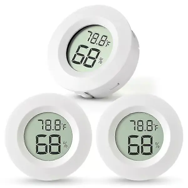 3-pakning Mini Hygrometer & Termometer, Innendørs Utendørs Digital Fuktighetsmåler Temperaturmåler