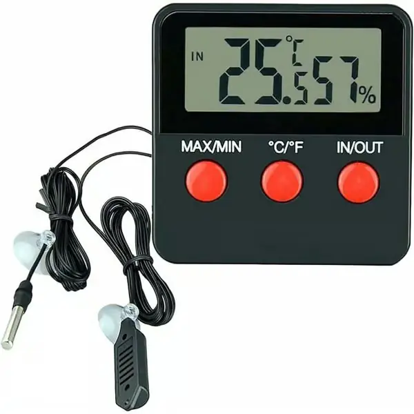Digitalt Termometer - LCD Hygrometer - For Terrarier - Nøyaktighet ±1°C - Maks/Min Minne