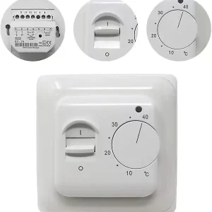 Manuell elektrisk gulvvarmetermostat med AC 220v 16a sonde, mekanisk gulvvarmetermostatkontroll [energiklasse A+++] (x)