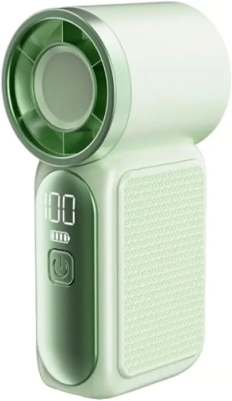 Mini bærbar vifte 6-trinns LED-skjerm USB oppladbar håndholdt kjølevifte for reise, kontor, utendørs og sminkebruk Green