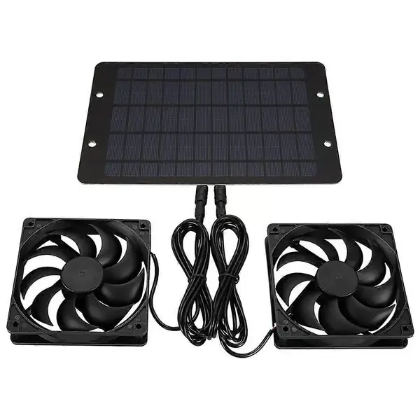 12V Solcelledrevet Ventilator Solcellepanel Drevet Vifte Solcellevifte for Loft Hundehus Kyllinghus Drivhusvifte