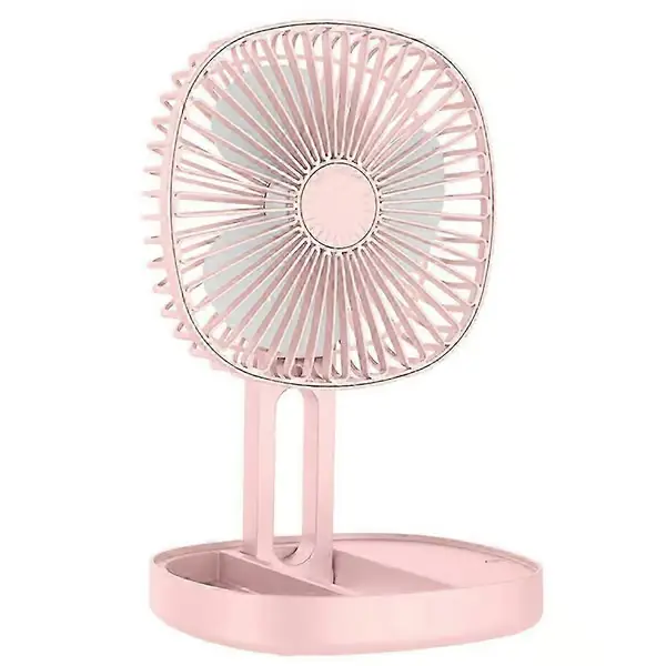 Ny skrivebordsveggmontert minivifte oppladbar sammenleggbar vifte USB-vifte-rosa