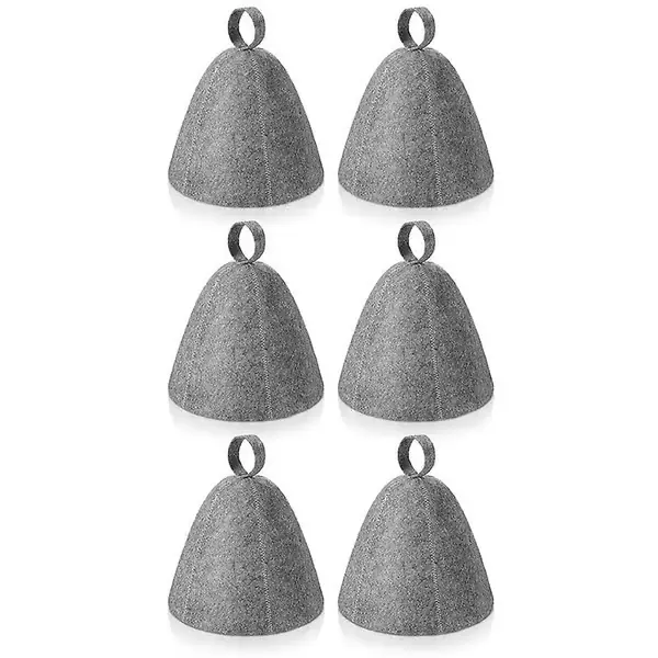 6 stk badstuehatter i filt, badstuehatter for hodebeskyttelse, absorberende badstuelue for badstue, dusj, damprom A 6pcs