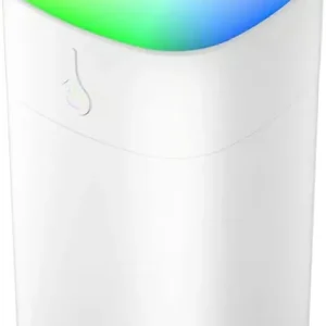 Mini Luftfuktere for Soverom, 400ML Stille Kontor Luftfukter, med To Justerbare Tåkemoduser og Fargerikt Nattlys, Automatisk Avstenging ved Tom Tan...