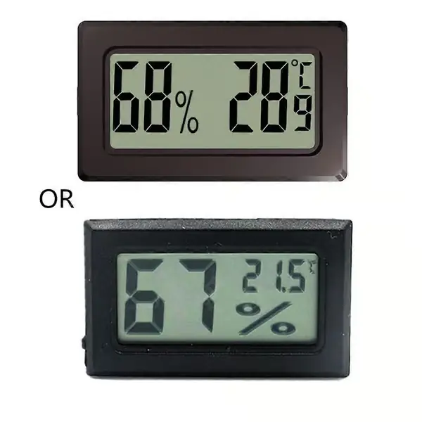 Mini Digitalt Elektronisk Temperatur- og Fuktighetsmåler Innendørs Termometer (FMY) Black Celsius