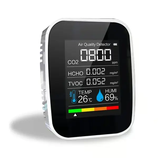 5 i 1 CO2-måler digital temperatur fuktighetstester TVOC KLB