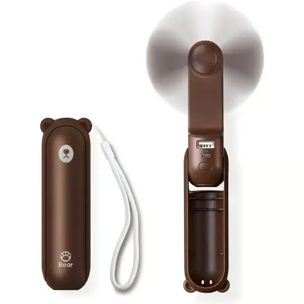 Mini bærbar vifte. 3-i-1 lommevifte. Liten bærbar lommevifte oppladbar via USB.