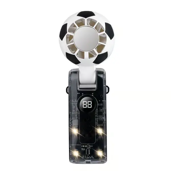 Bærbar håndholdt vifte formet som en fotball, mini USB oppladbar kjølevifte for fotballfans, VM-tema gave for sportsreiser Black