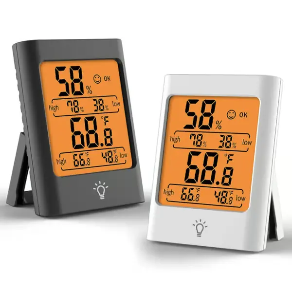 Digitalt Innendørs Termometer Temperaturmåler Fuktighetsmåler Hygrometer med MAX & MIN Fuktighets- og Temperaturrekorder