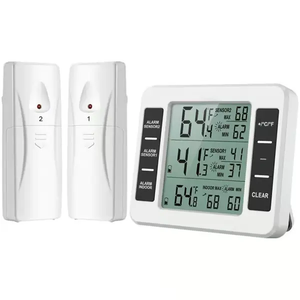 Kjøleskapstermometer - ny versjon - trådløst innendørs/utendørs termometer - temperatursensor