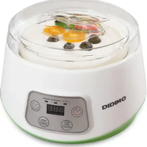 Yoghurtmaskin 2024, 3 i 1 Gresk Yoghurtmaskin, kan lage Yoghurt/Natto/Risvin, automatisk digital yoghurtmaskin med tidskontroll, 1,2 liter glass