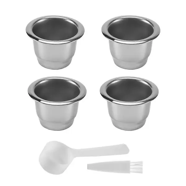 stk. Refillable kaffekapsler i rustfritt stål for Nespresso kaffefilter, gjenbrukbar kaffepute