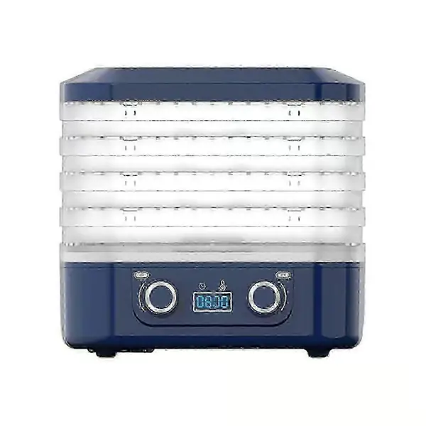 Hjemme frysetørker, 5 brett, 35-80°C, 24H timer, LED, 220V 160W, 13x26x19cm, Matkvalitet Blue