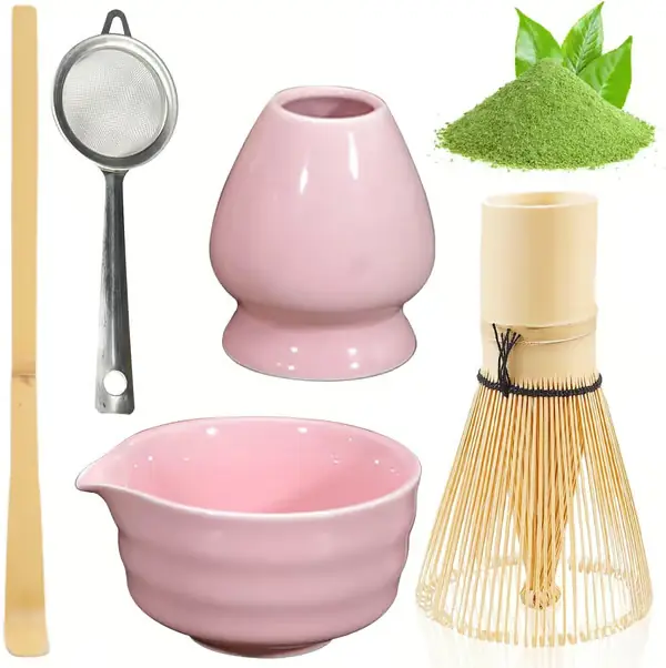 Matcha Kit 5 Deler, Inkluderer Bambus Matcha Visp, Matcha Vispholder, Matcha Sil, etc. for Matcha-elskere.-FQ-