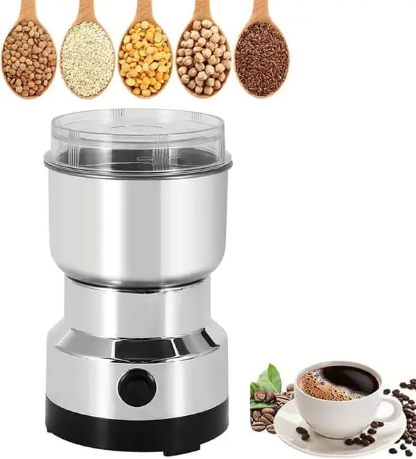 Krydderkvern, 150W kraftig elektrisk kaffekvern, 4 blader, 300 ml multifunksjonell minikvern for tørre korn (Ho)