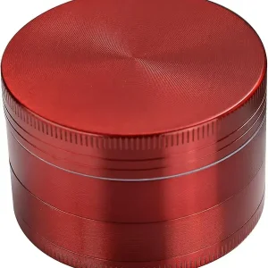 Kvern med livstidsgaranti, 2 " (5 cm) 4-delt kvern i sinklegering - rød