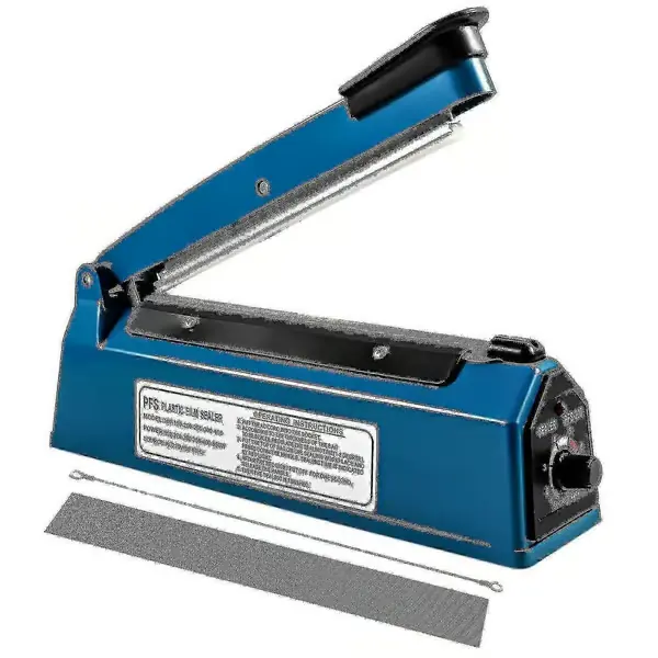 200mm Varmesikringsmaskin for Plastposer, Impulssveiser, Blå Vakuummatpakker, Emballasjemaskin