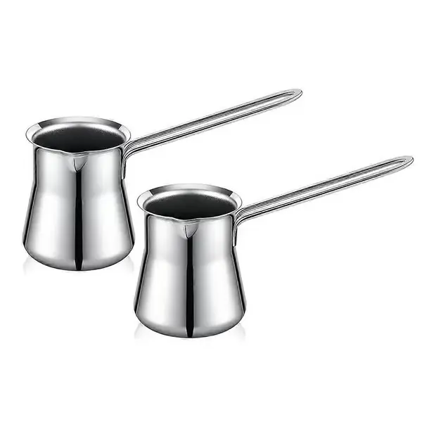 2 deler tyrkisk kaffekanne 450 ml Chai-kanne arabisk kanne Briki gresk kaffekanne melkesmør honning sjokolade Silver