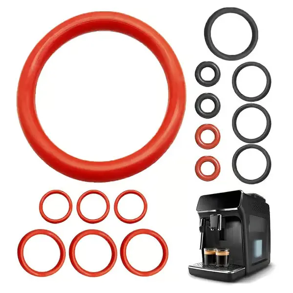15 stk. silikon O-ringer for støtteventil, dampventil, bryggegruppe, utløpsventil, kompatibel med Philips Saeco Spidem Gaggia kaffemaskin (FMY)
