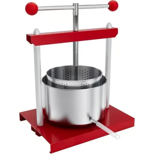 3L Manuell Fruktpresse med Rustfri Stålkurv Mini Fruktkvern Eplepresse Potetpresse