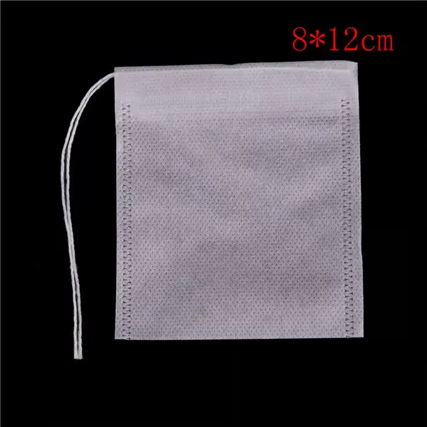 100 stk Non-woven tomme teposer String Heat Seal Filter Paper He 8*12cm