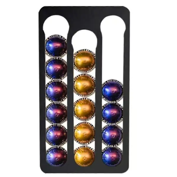 Kaffekapselholder for Nespresso Vertuo-kapsler, veggmontert oppbevaringsstativ for kaffekapsler, kapasitet